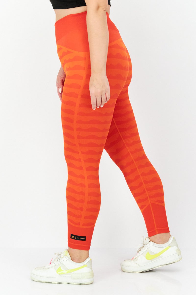 Adidas Women Plus Size Training Leggings, Orange - Image 4
